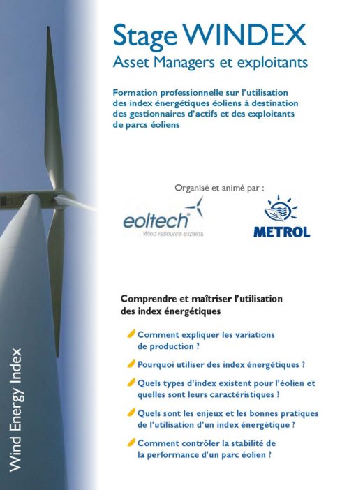 WINDEX : Comprendre et maîtriser l’utilisation des index énergétiques éoliens.